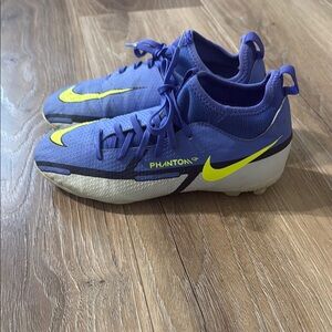 Nike Phantom Cleats in Blue and Neon Yellow